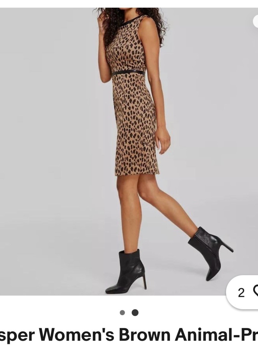 Kasper Women's Brown Animal Print Dress